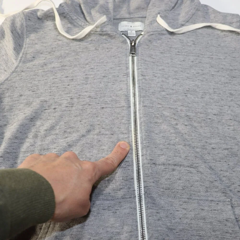 Lucky Brand Grey Cardigan Sweater Hoodie Lot Size Medium